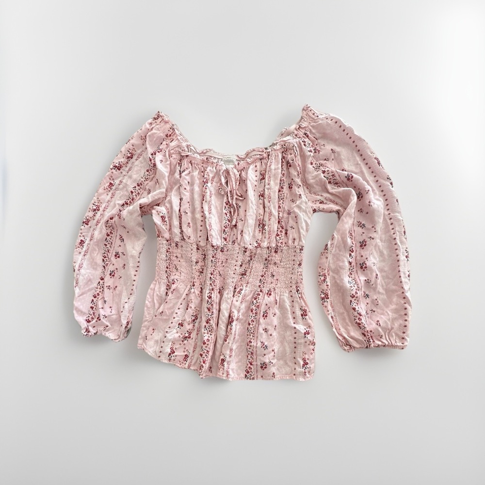Unbranded Womens Smocked Milkmaid Babydoll Top Size‎ Large Coquette Cottagecore